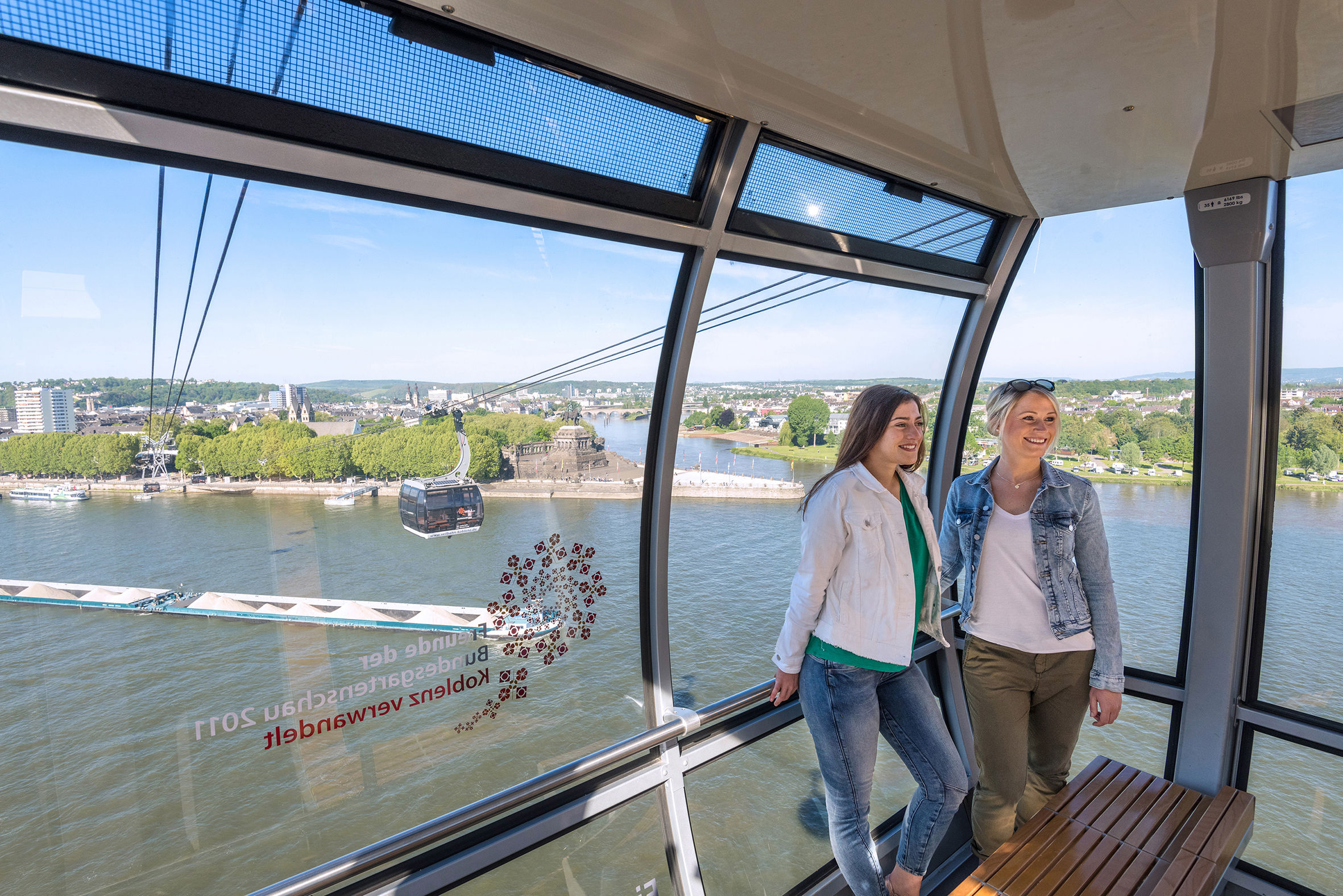 Koblenz. Deutsches Eck. Seilbahn Festung Ehrenbreitstein. Dominik Ketz. Koblenz Touristik.